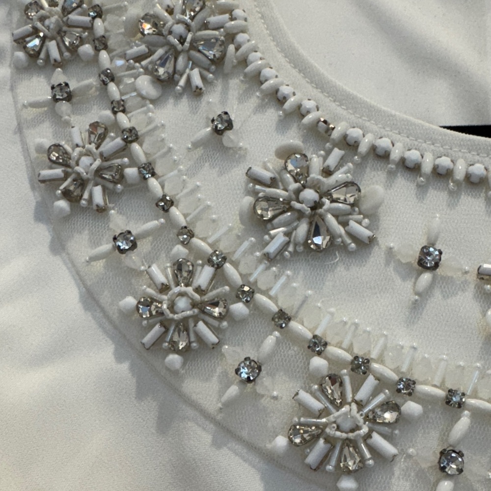 Worth Ivory Dress with Metallic Accents - Picture 3 of 6